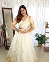 Onam Special Soft Organza Chex With Golden Jacquard Work Lehenga With Blouse Online Wholesale